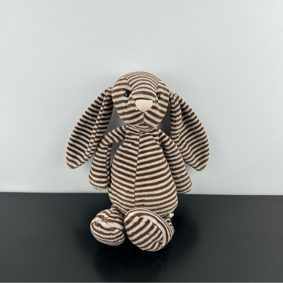 Jellycat Other - Jellycat Darcy Bunny UK Exclusive Brown Striped Rare Retired Stripes Bashful 12”